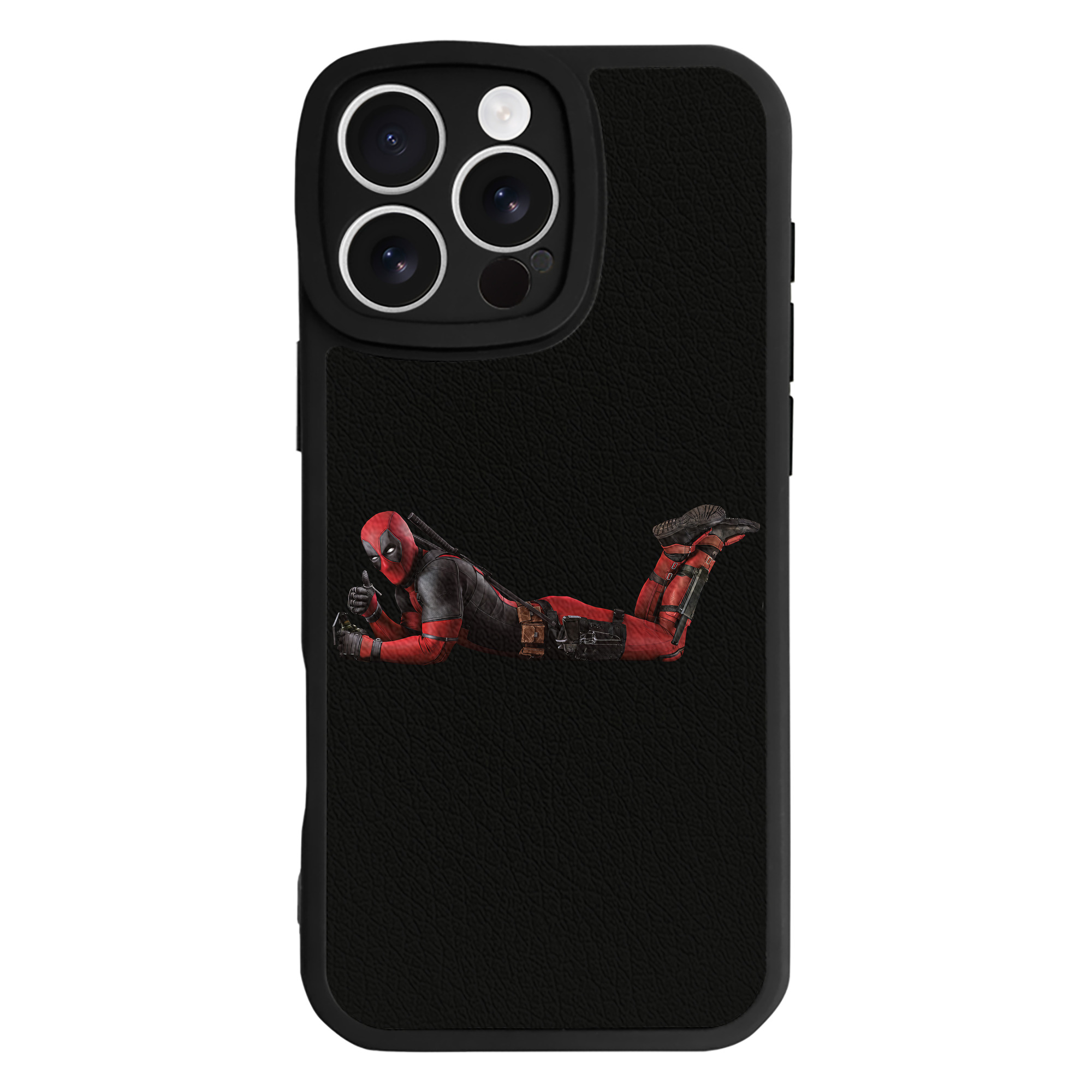 （画像用） Deadpool デッドプール 【iPhone 16シリーズ対応】シリコンスマホケース（レザー調） 材質：シリコン